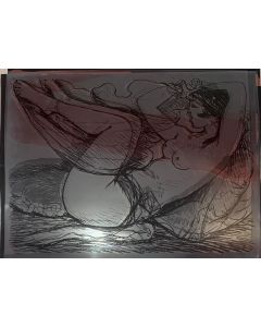 Salvatore Fiume, Odalisca, bozzetto su pellicola, 50x70 cm