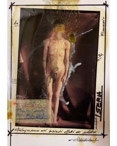 Enrico Pambianchi, Hysteria, collage, oil, resin, acrylic, pencil, chalk on paiper, 29,7x21 cm  