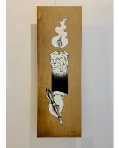 Loris Dogana, Time, enamel on wood, 40x125 cm