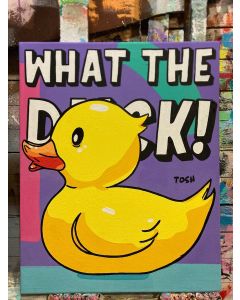 Andrew Tosh, What the duck, acrilico su tela, 40x50 cm