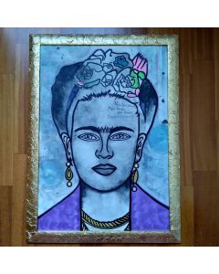 Katysart, My Frida Love Love, acrilico e carboncino su pannello, 40x55 cm