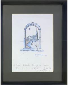 Carlo Massimo Franchi, The future passes by here, sketch on paper, 23x28 cm (31x39 cm with frame)