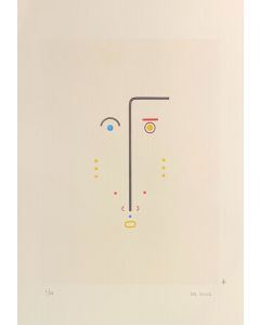 Bruno Budassi (Del Buda), Personaggio stellare (viso bianco), Grafica, 32x45 cm