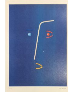 Bruno Budassi (Del Buda), Personaggio stellare (viso blu), Grafica, 32x45 cm