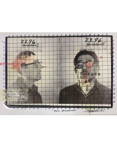 Enrico Pambianchi, Foto segnaletica, collage, acrilico, matite, gessetti e resine su carta fotografica, 21x29,7 cm
