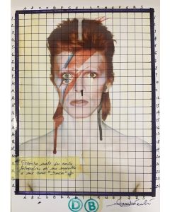 Enrico Pambianchi, DB, collage, acrilico, matite, gessetti e resine su carta fotografica, 21x29,7 cm