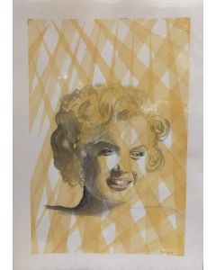 Oscar Morosini, Marilyn Monroe, acquarello su carta,  25,5x35,5cm