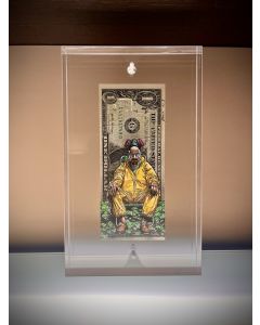 Paz Blandina, Heisenberg, Tecnica mista su banconota da 1 dollaro USA, 22x13,5x4 cm
