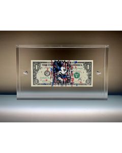 Paz Blandina, Topolino, Tecnica mista su banconota da 1 dollaro USA, 22x13,5x4 cm