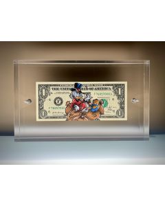 Paz Blandina, Zio Paperone, Tecnica mista su banconota da 1 dollaro, 22x13,5x4 cm