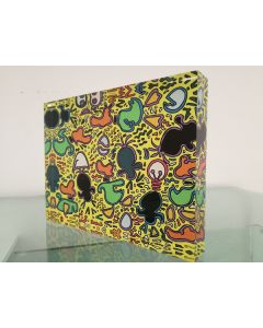 Pagot, Calimero e Haring, grafica su plexiglas, 15x20x2,5 cm