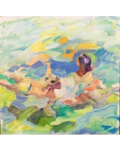 Claudio Malacarne, Luminescenze, olio su tela, 60x60 cm