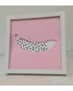 Fè, Banana split (rosa), carta intagliata, 22x22 cm