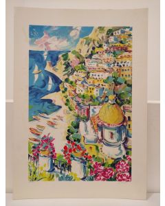 Giorgio Rosati, View of the sea, screen printing, 35x50 cm