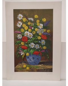 R. Rinaldi, Vaso di fiori, serigrafia, 35x50 cm