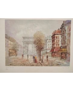 P. Renard, Arc de Triomphe, lithograph, 50x70 cm