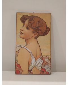 Alfons Mucha, stampa su pannello, 40,5x23 cm