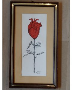 Loris Dogana, Roseheart, inchiostro su carta, 20x36 cm