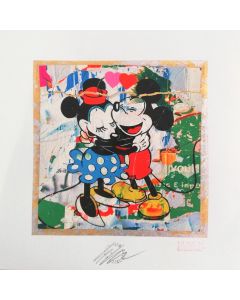 Giuliano Grittini, Mickey and Minnie Mouse, Cracker Art graphic (retouchè), 45x45 cm