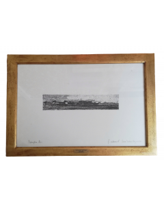 Giovanni Fattori, Seafront, etching, 6.5x29.5 cm (41.5x56.5 cm with frame)