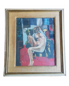 Anonymous, Cubist Nude, oil on cardboard, 43x34 cm