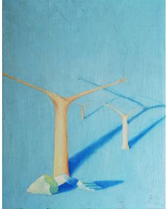 Anonymous, Three Trees, tempera on canvas, 51x40 cm 