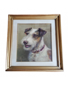 Morgari, Ritratto di cane, olio su tavola, 46x38,5 cm