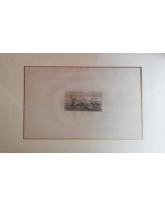 Giovanni Fattori, Sosta di somarelli, acquaforte, 12,5x20 cm (38,5x51 cm foglio), 1925