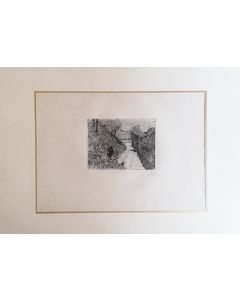 Giovanni Fattori, Stradina toscana, acquaforte, 15x19,5 cm (38,5x51 foglio), 1925