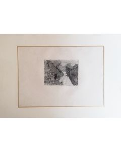 Giovanni Fattori, Tuscan road, etching, 15x19,5 cm (38,5x51 sheet), 1925