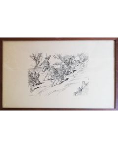 Giovanni Fattori, Untitled, etching, 36x52 cm (with frame)