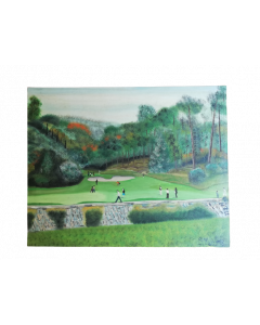 Giordano Zali, Rapallo Golf Club, tempera on canvas, 40x50 cm, 1978 