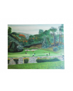 Giordano Zali, Golf club Rapallo, tempera su tela, 40x50 cm, 1978 