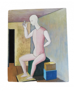 Anonymous, Figure, oil on wood, 48.5x40 cm