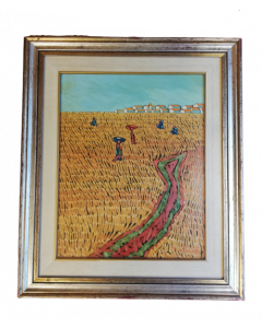 Pasquale, Wheat field, oil on wood, 70x60 cm