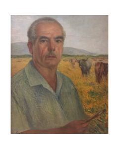 Giovanni Malesci, Autoritratto, olio su compensato, 60,5 x 50 cm, 1950