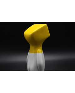Fè, My Selfie. Homo Monitor (white - yellow), scultura in ceramica verniciata a mano, h 24 cm