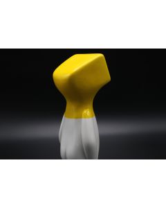 Fè, My Selfie. Homo Monitor (white - yellow), ceramic sculpture - hand painted, h 24 cm