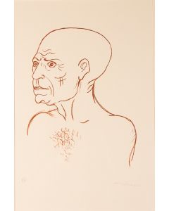 Giuseppe Migneco, Omaggio a Picasso, litografia, 50x35 cm