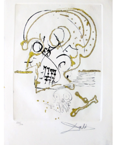 Salvador Dalì, Insomnie tratto da Les Amours Jaunes, incisione a puntasecca, 39,5x29 cm