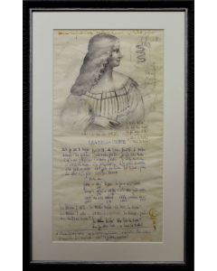 Giancarlo Prandelli, Isabella D'Este, Ink and Pencil on Paper, 46x24cm