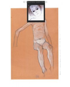 Maurizio Galimberti, Jesus...? Schiele ready made, unique piece, 27x37 cm