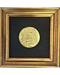 Salvador Dalì, Le arti- La musica, incisione su bronzo placcato d'oro 24 KT, 17x17cm