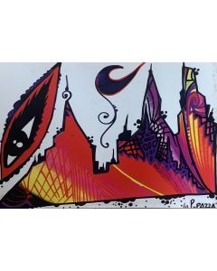 La Pupazza, The eye on the city, graphics on PVC, 31X47 cm