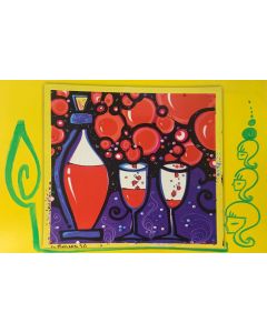 La Pupazza, 	Le bolle di vino, grafica su PVC, 31X47 cm