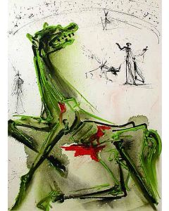 Salvador Dalì, La vittima della festa, litografia, 36x56 cm tratta da Les Chevaux de Dalì, 1970-72