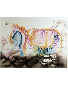Salvador Dalì, Il Cavallo Marino, litografia, 36x56 cm tratta da Les Chevaux de Dalì, 1970-72