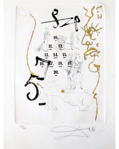 Salvador Dalì, Le Poète contumace tratto da Les Amours Jaunes, incisione a puntasecca, 39,5x29 cm