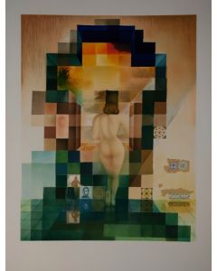 Salvador Dalì, Gala regardant la mer Meditèrranèe qui, à vingt mètres, se transforme en portrait d'Abraham Lìncoln, granolitografia a colori, 70x100, 1992