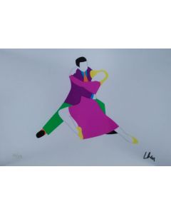 Marco Lodola, Dancers, sericollage on transparent pvc, 35x50 cm